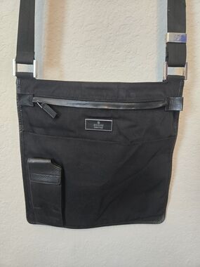 Gucci Black Canvas Crossbody Organizer Messenger Bag